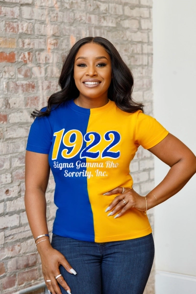 Half/Half Gold & Blue 1922 Chenille Tee