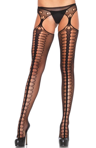 Black pantyhose with oval front seam | One Size