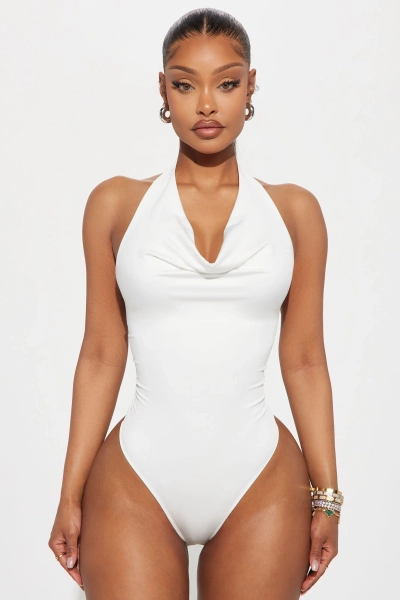 Talia Cowl Neck Bodysuit - Off White