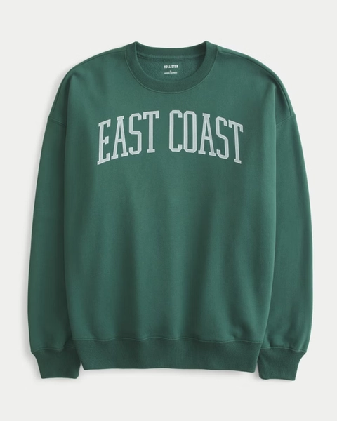 Women's Oversized East Coast Graphic Crew Sweatshirt | Women's Sweatshirts & Sweatpants | HollisterCo.com