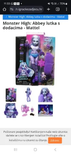 Monster High: Abbey lutka s dodacima - Mattel - Monster High lutke - Igračke za djevojčice