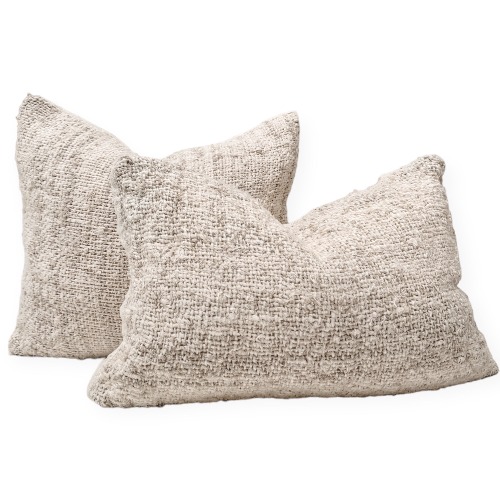 Wabi Recycled Linen Cushion -Ivory | 40cm x 60cm