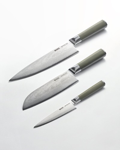 MAKO Japanese Steel Knife Set Olive Green