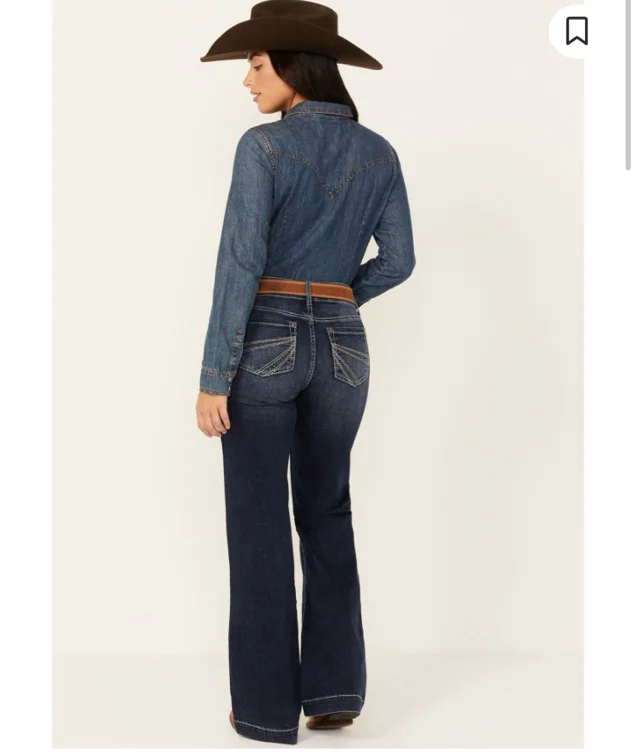 Shyanne Women's Great Falls Dakota Medium Wash Mid Rise Trouser Stretch Riding Jeans | Boot Barn