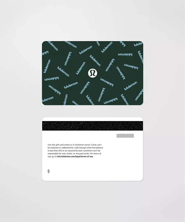 Lululemon Physical Gift Card