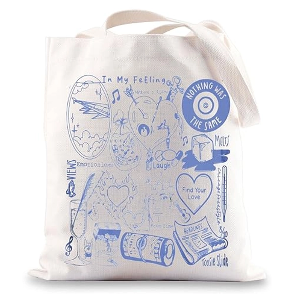 BWWKTOP Rapper Singer Tote Bag Music Album Gifts Song Lyrics Shoulder Bag Singer Merchandise - In My Feeling