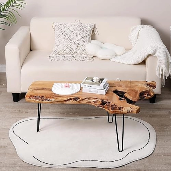 WELLAND Live Edge Natural Cedar Wood Coffee Table