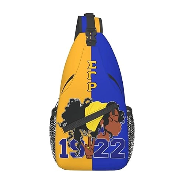 JIW Iaa Sling Bag for Women Sorority Gifts Lightweight Crossbody Daypack with Adjustable Chest Bag for Sports Travel, Hiking - Style5 - One Size