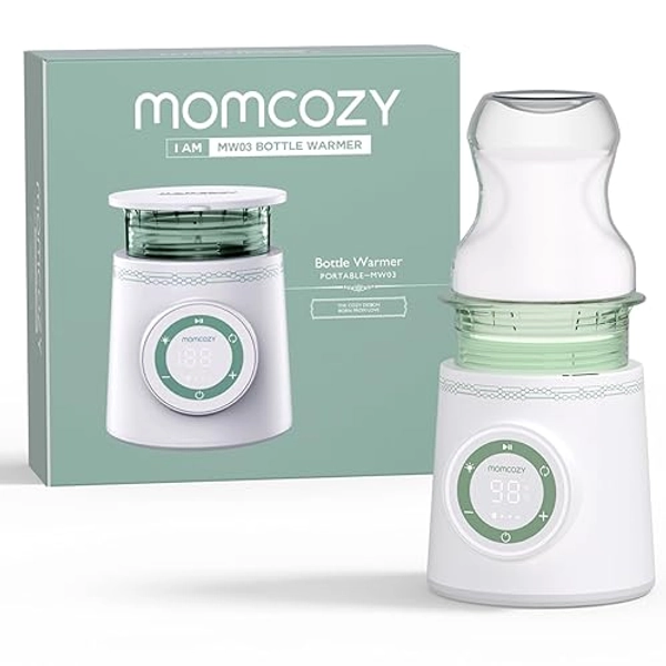 Momcozy Portable Bottle Warmer for Travel, Double Leak-Proof Travel Bottle Warmer with Fast Heating, Safety Material Baby Bottle Warmer for Dr. Brown, Philips Avent, Medela, Tommee Tippee, Comotomo - Green(Pack of 1)
