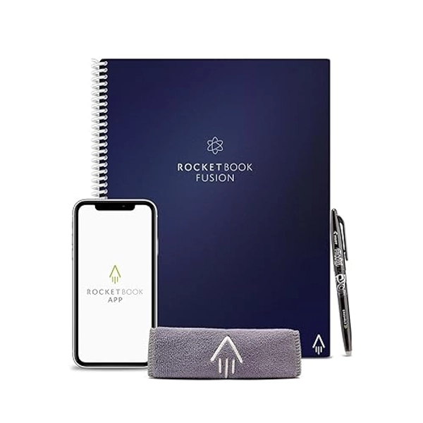 Sophie - Rocketbook Fusion Reusable Notebook Planner Combo, 8.5-inch x 11-inch, 7 Page Styles, 42 Pages, Blue (EVRF-L-RC-CDF-FR)