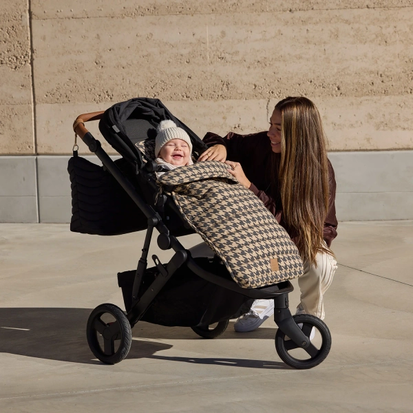 Black Houndstooth Linen Pram Cosy | Default Title