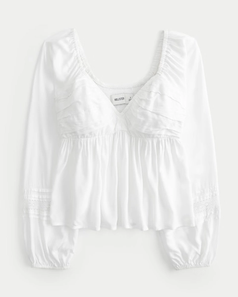 Easy Ruched Bust Babydoll Top