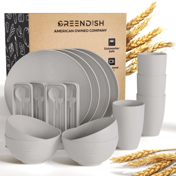 Eco-Friendly Combo Sets | Gray / Dinnerware Set For4