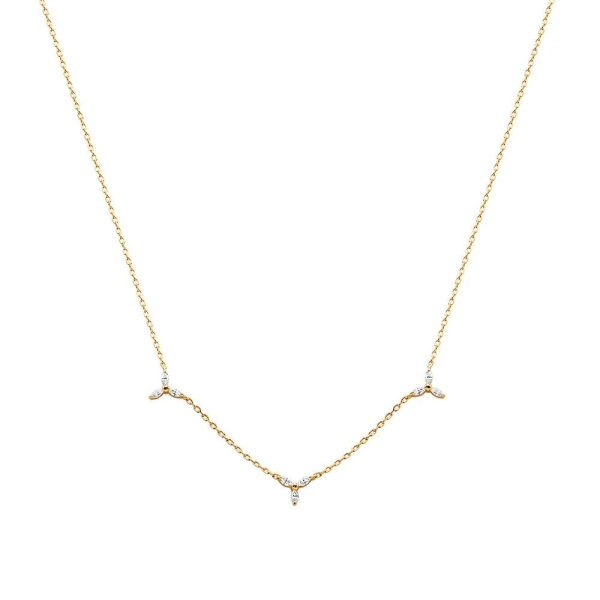 Floral Trillium Station Necklace