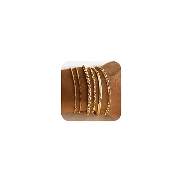 Gold thin stackable bracelets 