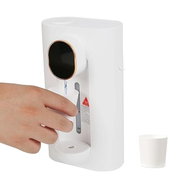 Automatischer Mundwasser-Spender für das Badezimmer,LED-Anzeige 540ml Wandmontage Mundwasser Spenderflasche mit Infrarotsensor und Magnetischen Bechern,3 Gänge Einstellbar,USB-Aufladung (Weiß)