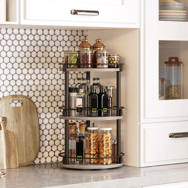 17 Stories 3-tier Lazy Susan Organizer, Rotating Spice Rack | Wayfair