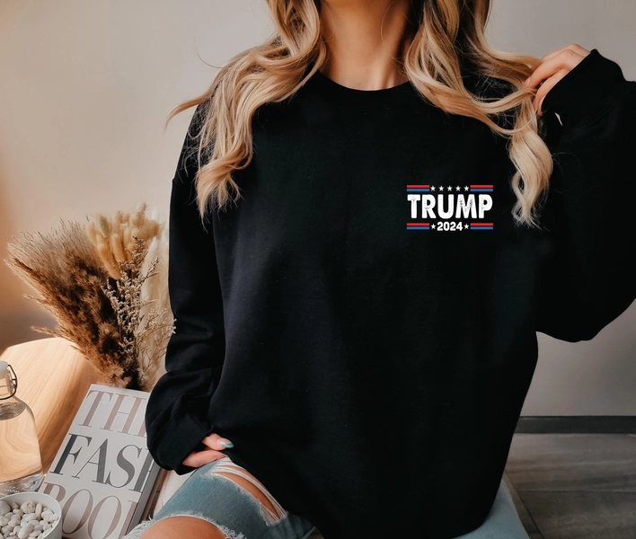 Trump 2024 Sweatshirt, Minimalist 45 47 Election Trump Sweatshirt, Patriotic USA Flag Shirt, Presidential Election Trump Hoodie