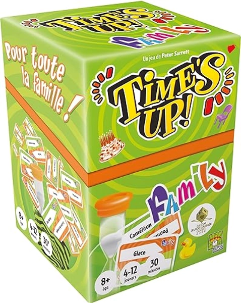 Asmodee - TIME'S UP! : Family - Version Verte - Jeu d'Ambiance en Equipe dès 8 ans - Jeu de Société Enfant-Famille - Jeu de Rapidité - Cartes à Deviner - 4 à 12 joueurs - 30 min - en Français - Family - Version Verte