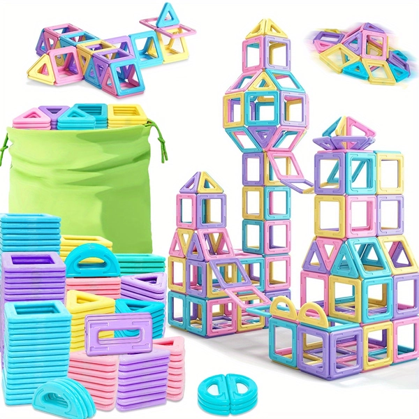 Big Size Macaron Magnetic Designer Construction Set Model & Building Toy Magnets Magnetic Blocks Educational Toys for Kids Birthday Gifts Random Color