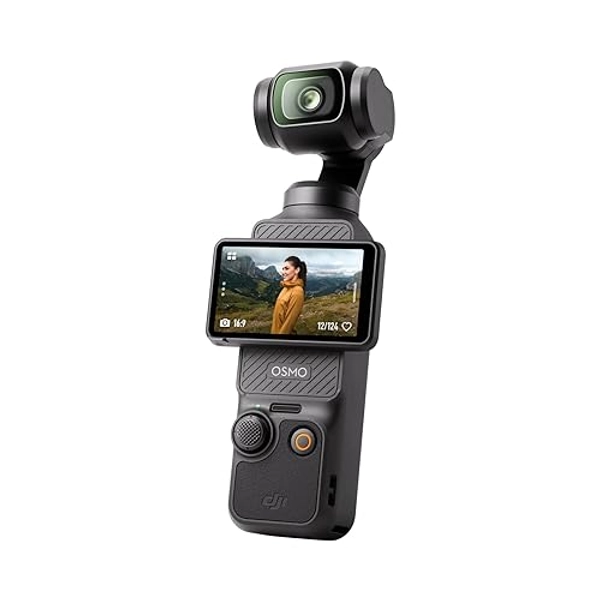 DJI Osmo Pocket 3, Vlogging Camera with 1'' CMOS & 4K/120fps Video, 3-Axis Stabilization, Fast Focusing, Face/Object Tracking, 2" Rotatable Touchscreen, Digital Camera for Photography, YouTube - Vlogging Camera