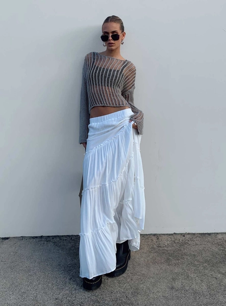 Miriah Maxi Skirt White Petite | US 0 / White