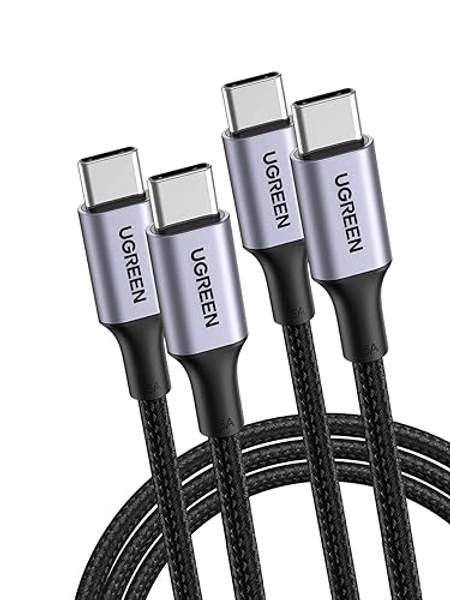 UGREEN 100W USB C auf USB C Kabel 2 Stück PD 3.0 Ladekabel USB C 5A/20V PPS kompatibel mit iPhone 16, iPhone 15, M3 MacBook Pro/Air, iPad Pro 2024, Galaxy S24 Ultra, Pixel 9/8, Steam Deck usw. (2M) - 2.0 Meter