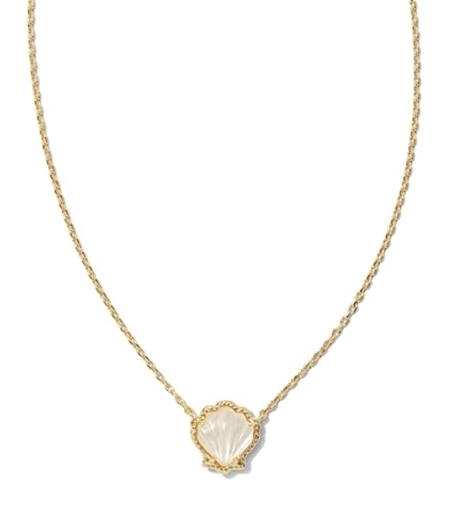 Kendra Scott, Womens, Brynne Shell Short Pendant Necklace, Gold Ivory Mother Of Pearl, One Size