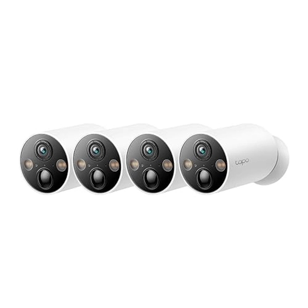 Tapo C425 Außenkamera Akku, 4-Pack | Überwachungskamera aussen mit Magnetische Basis, 2K Auflösung, WLAN, 10000-mAh-Akku, 150° FOV, Kein Hub erforderlich, Unterstützt Solarpanel, Alexa-kompatible - 4 pack