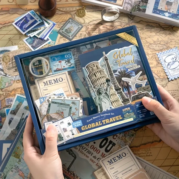 154pcs kit scrapbooking vintage souvenirs voyage ensemble - Temu France