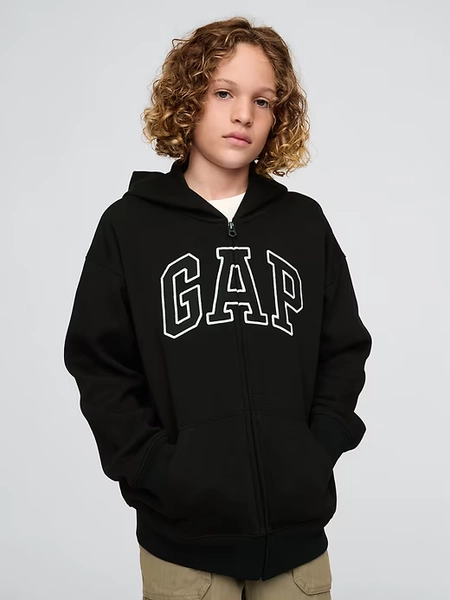 Kids Vintage Soft  Logo Zip Hoodie