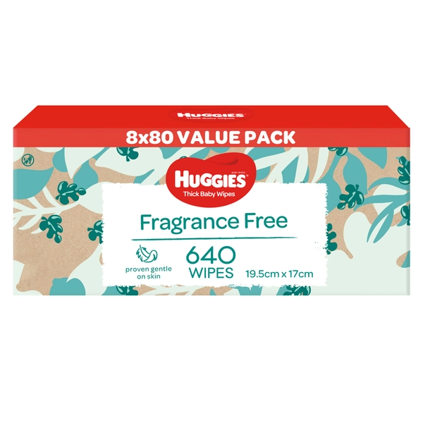 HUGGIES Thick Baby Wipes Fragrance Free (Pack of 640) - 640 Count (Pack of 1) $25.44 ($0.04 / count)
