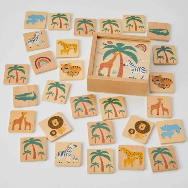 Nordic Kids | Wooden African Animal Memory | BambinoEcoToys