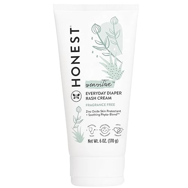 The Honest Company Hypoallergenic Diaper Rash Cream | Moisturizing + Calming Zinc Oxide Ointment | NEA Recognized, Cruelty Free | Value Size, 6 oz - 6 Ounce