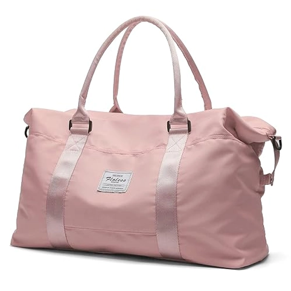 Travel Duffel Bag,Sports Tote Gym Bag,Shoulder Weekender Overnight Bag for Women - A-Pink - Travel Bag