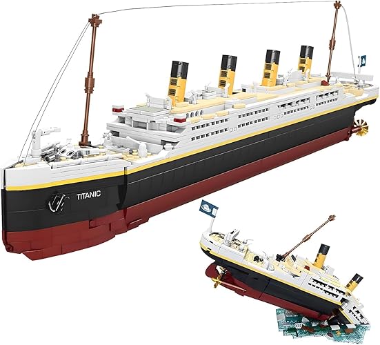 NDZUI Titanic Building Blocks Set, Toy Ship Model Kit, Building Bricks Sets for Adults or Kids 6 Year Old, Compatible with Major Brands, 2022 Pieces Gift for Christmas Boys Girls Adults