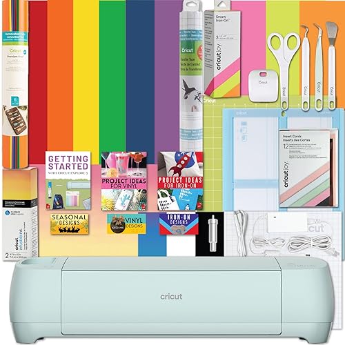 Cricut Explore 3 Machine Ultimate Bundle- with Rainbow Vinyl Sampler, Infusible Ink, Card Making Kit, Iron-On Sampler Rolls, Weeding Tools and Cutting Mats, Beginner Cutting Machine Materials Set - Explore 3 Ultimate Bundle