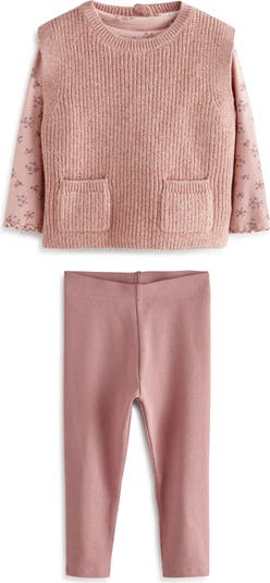 Kids' Tabard Long Sleeve Top, Sweater Vest & Leggings Set