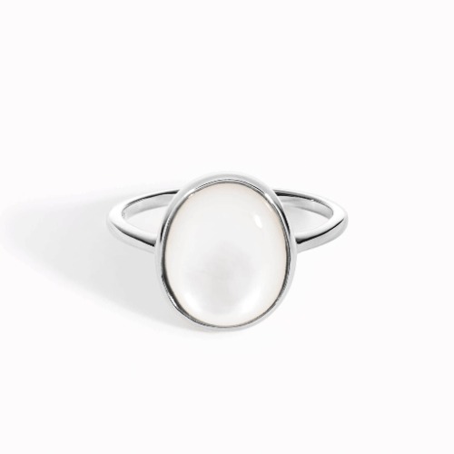 Mother of Pearl Silver Ring - Margit | 9