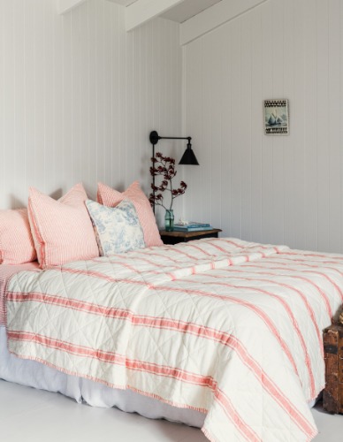 Linen Quilt - Red Coral | Single