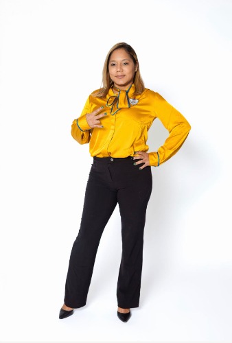 ΣΓΡ Gold Ribbon Tie Blouse