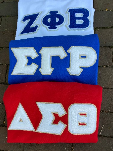 D9 - Sorority Chenille Sweatshirts | Sigma Gamma Rho Blue with Blue/Gold Letters / XL