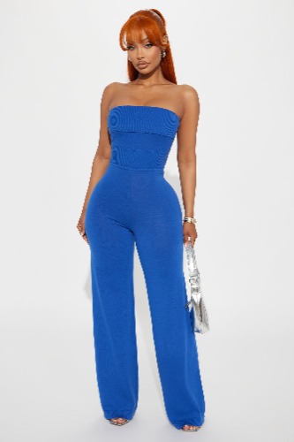 Come Closer Sweater Jumpsuit - Blue