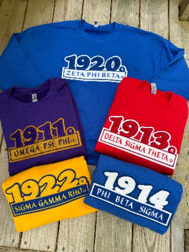 D9 - Chenille Bar Design Sweatshirts | Sigma Gamma Rho Gold / XL