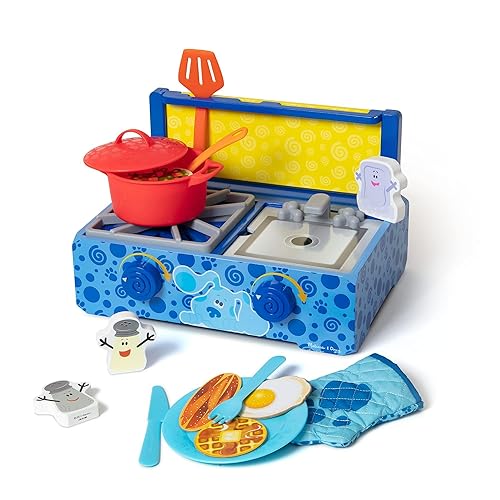 Melissa & Doug Blue's Clues & You! Wooden Cooking Play Set (42 Pieces) - Blues Clues & You