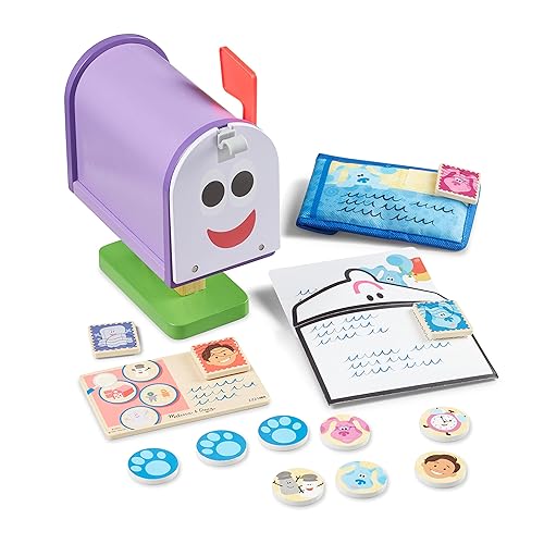 Melissa & Doug Blue's Clues & You! Wooden Mailbox Play Set (27 Pieces), 4 years and up - Mailbox Play Set