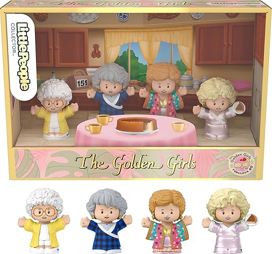 ​Little People Collector The Golden Girls Late Night Cheesecake 40th Anniversary Figure Set in a Display Gift Box for Adults & Fans - Golden Girls 40th Anniversary