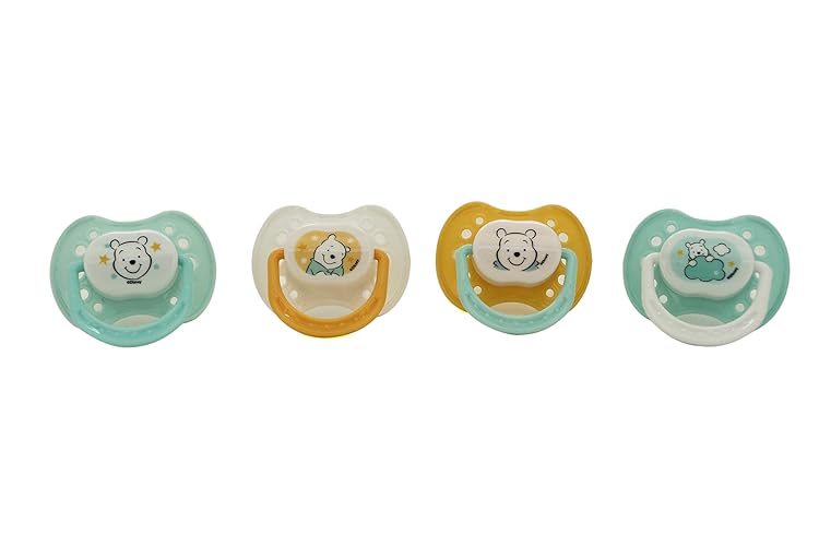 Disney Cudlie Winnie The Pooh Baby 4 Pack of Pacifiers - Pooh - 4 Count (Pack of 1) - 4 Pack Pacifier