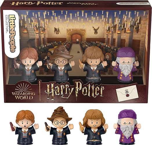 Little People Collector Harry Potter and The Sorcerer’s Stone Movie Special Edition Set for Adults & Fans, 4 Figures in Display Package - Sorcerer's Stone