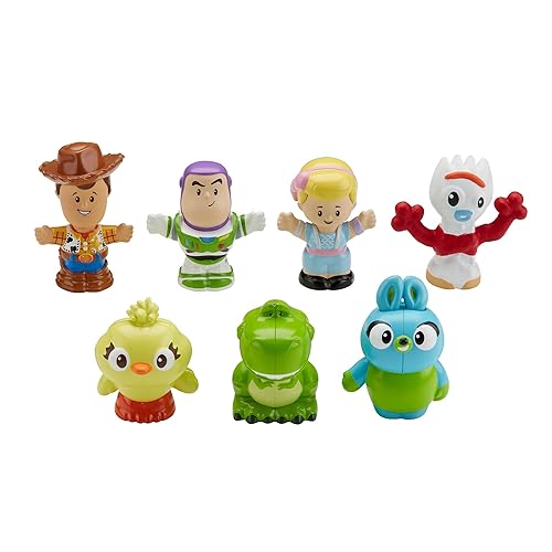 Fisher-Price Little People Toddler Toy Disney Toy Story 7 Friends Figure Set with Woody & Buzz Lightyear for Pretend Play Ages 18+ Months (Amazon Exclusive)